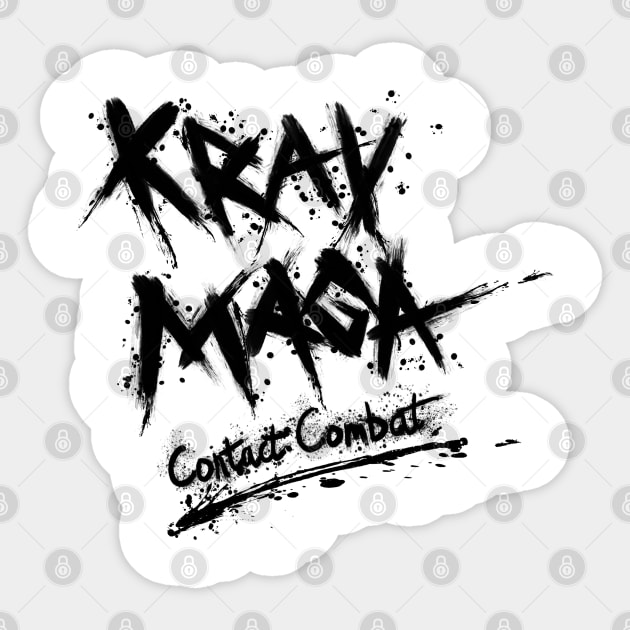 Krav Maga Contact Combat - Black Sticker by YijArt